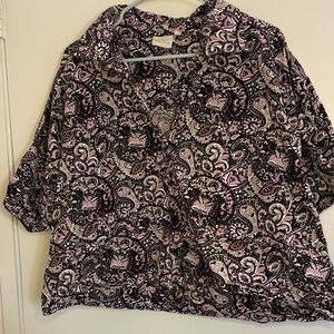 Julia Amory Size Large Paisley Print Women's Top 100% Cotton Made in India